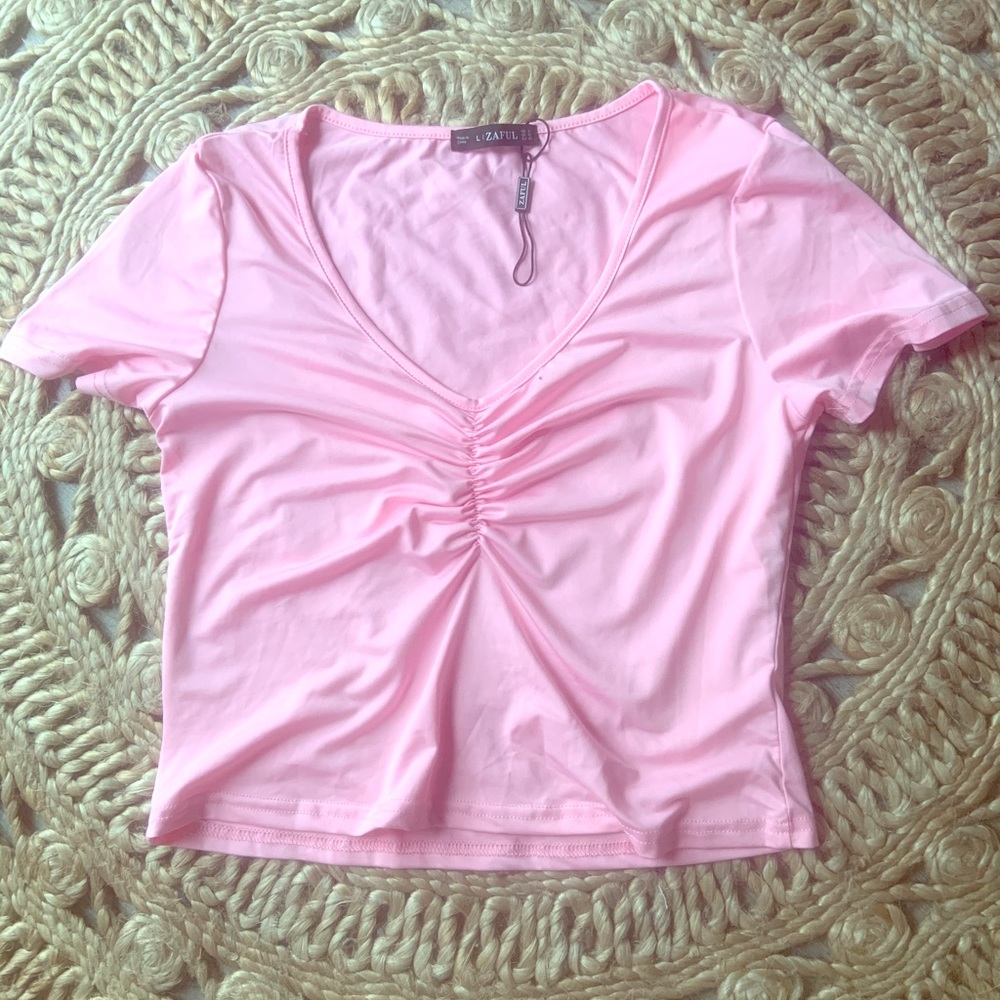 Pink Silk Crop Top